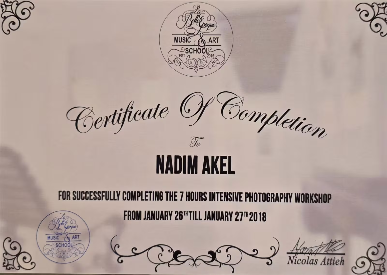 Photography Certification